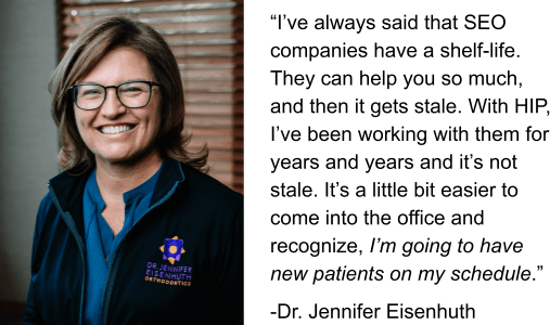Dr. Jennifer Eisenhuth HIP - SEO Testimonial