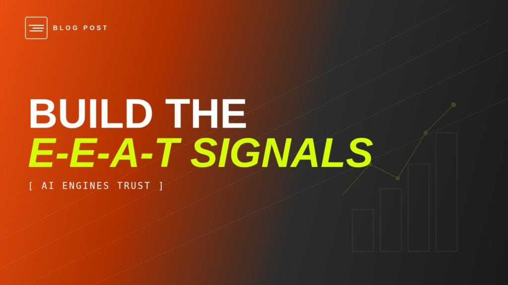 HIP Creative blog header for building E-E-A-T signals AI engines trust for dental and medical content.