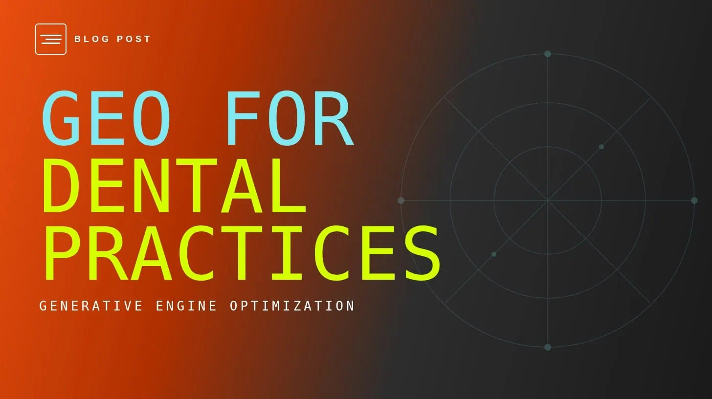HIP Creative blog header for GEO for dental practices and what generative engine optimization means.